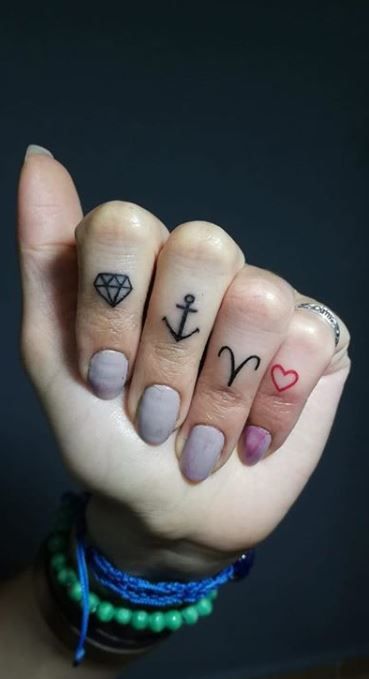 90 Unique Aries Tattoos to Compliment Your Body and Personality - Tattoo Me Now Aries Face Tattoo, Aries Ram Tattoo For Women, Small Aries Tattoo, Symbol Finger Tattoo, Aires Tattoo, Aries Ram Tattoo, About Aries, Aries Tattoos, Aries Symbol