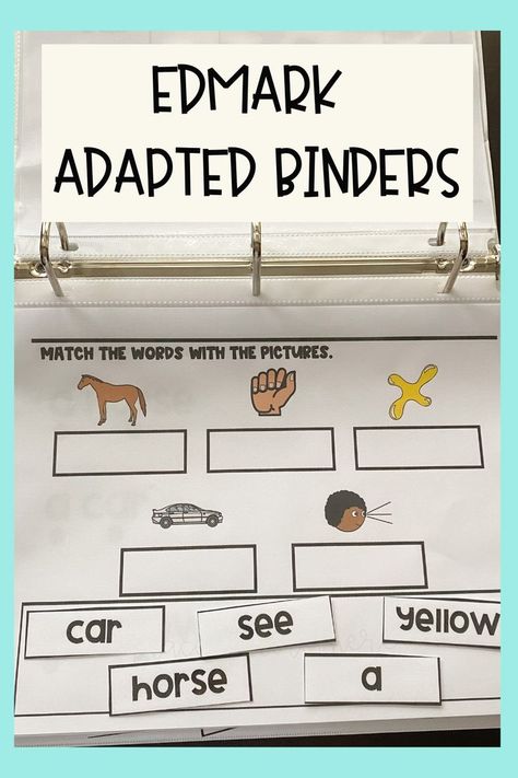 The best adapted binders for your students in the Edmark Reading Program Intervention. These binders focus on: -matching words -matching words to pictures -matching pictures to words -tracing words -tracing phrases -reading phrases and sentences -matching visuals to phrases -read and build phrases #spedteacher #specialed #iteachsped #spedtribe #Edmark #Edmarkreadingprogram #specialeducation #sightwords Edmark Reading Program, Asd Classroom, Phrases And Sentences, Sped Classroom, Sentence Building, Sped Teacher, Reading Intervention, Reading Program, Speech Language Pathology