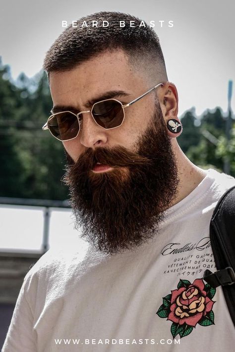 Short Hair Long Beard, Very Short Hair Men, Beard Trend, Short Hair With Beard, Beard And Mustache Styles, Long Beard Styles, Mens Beard Grooming, Mens Hairstyles With Beard, Beard Styles Short