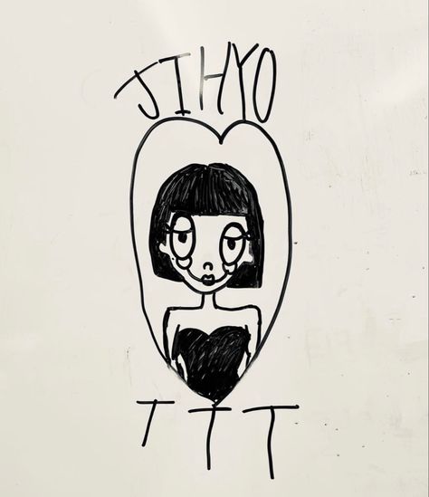 twice son chaeyoung’s drawing of jihyo Twice Jihyo, October 5, Instagram Update, On Twitter, Twitter, On Instagram, Instagram, Black