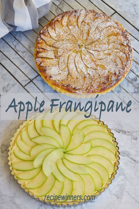 Classic Desserts French, Frangipani Tart, Apple Frangipane Tart, French Apple Tart Recipe, Apple Frangipane, Galette Des Rois Recipe, Easy Tart Recipes, French Apple Tart, Galette Frangipane