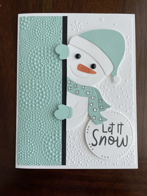 Snowman Christmas Cards Handmade, Snowman Cards Handmade, Snowmen Cards, Snowman Christmas Card, Snowman Christmas Cards, Stamped Christmas Cards, Holiday 2024, Simple Christmas Cards, Card Inspo