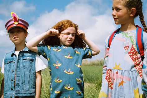 #StellaMcCartneyxTheBeatles for Stella Kids! - Stella McCartney Barbour Kids, Savile Row Tailoring, Stella Kids, All Together Now, Band Uniforms, Knitted Cape, Study Style, Bold Stripes, Best Brands