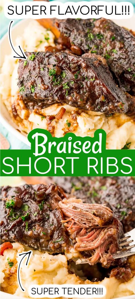 Oven Braised Short Ribs, Short Ribs In Oven, Cooking Short Ribs, Braised Short Ribs Recipe, Beef Short Rib Recipes, Short Ribs Recipe, Braised Short Ribs, Beef Short Ribs, Braised Beef