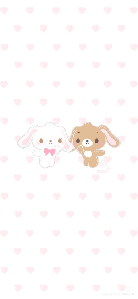 Sugar Bunnies Wallpaper, Sugarbunnies Wallpapers, Kawaii Patterns, Sugar Bunnies, Kawaii Wallpapers, Kawaii Phone, Bow Wallpaper, Widget Design, Bunny Wallpaper