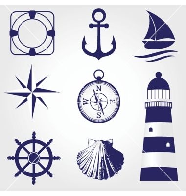 Set of vintage nautical labels icons and design vector 1597091 - by mcherevan on VectorStock® Anchor Clip Art, Nautical Printables, Vintage Nautical Wedding, Nautical Clipart, Nautical Logo, Vintage Nautical Decor, Deco Marine, Nautical Prints, Nautical Bathrooms