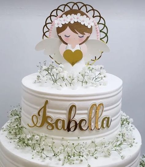 First Communion Cake Girl, First Communion Cake Ideas, Baptism Cake Ideas, Girl Baptism Cake, Cake First Communion, Bautizo Cake, Baptism Cake Girl, Comunion Cake, Holy Communion Cake