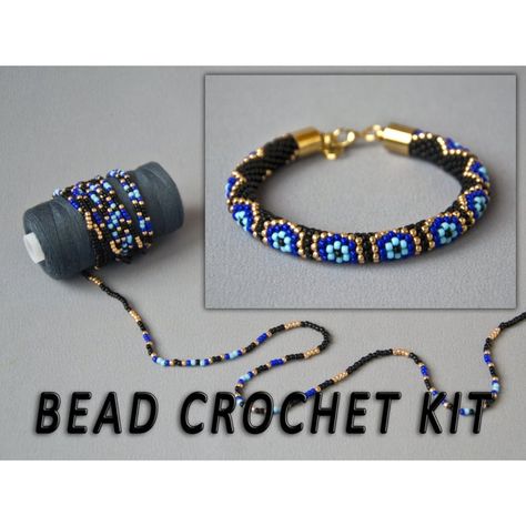 Evil Eye Bracelet Diy, Beads Art, Turkish Eye, Bead Crochet Patterns, Bead Crochet Rope, Jewelry Making Kit, Bracelet Diy, Crochet Kit