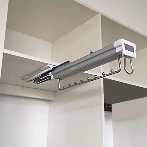 AmazonSmile: ZYFA Pull Out Closet Rod Heavy Duty Adjustable Wardrobe Rail Hanger Rail,Top Mount,Load 30kg （66lb）: Home & Kitchen Wardrobe Rail Ideas, Sliding Hanger Wardrobe, Pull Out Hanging Rod, Wardrobe Hanger Rod, Closet Rail Ideas, Closet Save Space Ideas, Hanger Pull Out, Closet Hanger Rod Ideas, Wardrobe Pull Out