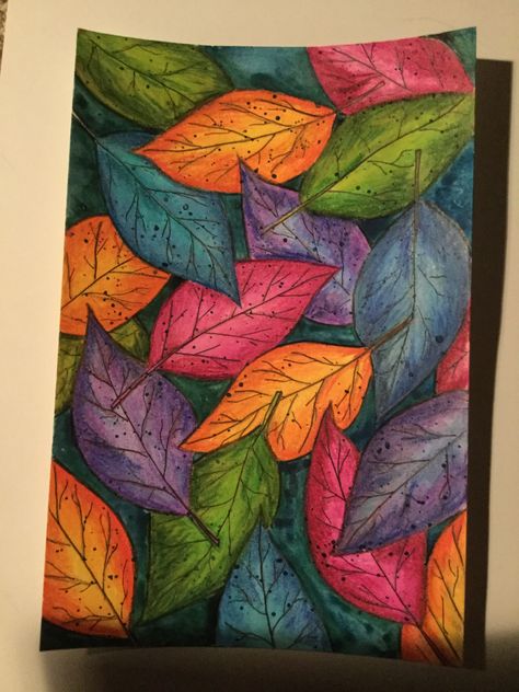 Canvas Oil Painting Ideas, Leaf Art Painting, Oil Painting Ideas For Beginners, Plastic Canvas Kits, Paint For Beginners, Oil Painting Ideas, Leaf Print Art, Leaves Painting, Art Leaves