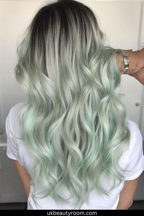 Sage Green Hair, Green Hair Dye, Greenish Grey, Blue Streaks, Different Shades Of Green, Grey Hair Color, Dark Shades, Semi Permanent, Grey Hair