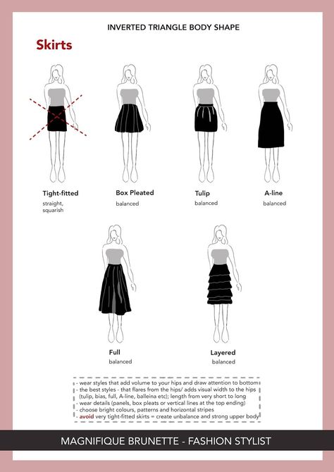 Body Shape Ultimate Guide - Part 3 = INVERTED TRIANGLE SHAPE - Magnifique Brunette Rectangle Body Shape Fashion, Inverted Triangle Body Shape Fashion, Inverted Triangle Body Shape Outfits, V Shape Body, Triangle Body Shape Fashion, Inverted Triangle Fashion, Rectangle Body Shape Outfits, Triangle Body Shape Outfits, Inverted Triangle Outfits