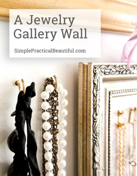 Decorate your walls with jewelry. Beautiful decor and storage solution all in one. Jewelry Display As Bedroom Art, Picture Frame Jewelry Holder Diy, Picture Frame Necklace Holder Diy, Jewelry Wall Display, Photo Frame Jewelry Organizer, Diy Jewelry Organizer Wall Picture Frames, Jewelry Wall, Old Picture Frames, Gold Picture Frames