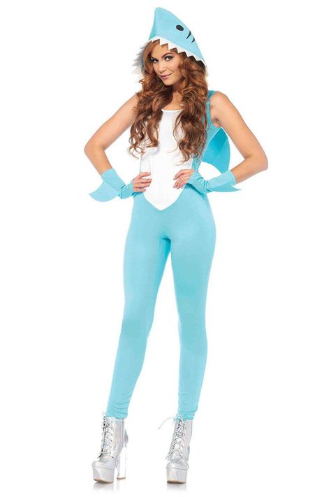 Sharknado Costume, Under The Sea Costumes, Shark Halloween Costume, Land Shark, Shark Costume, Catsuit Costume, Fish Costume, Shark Costumes, Costume Store