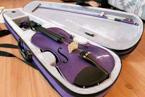 ...i have played the violin since I was 8...I would absolutely adore this! Purple Violin, The Violin, Purple Love, All Things Purple, Purple Rain, At School, Shades Of Purple, Dark Purple, Orchestra