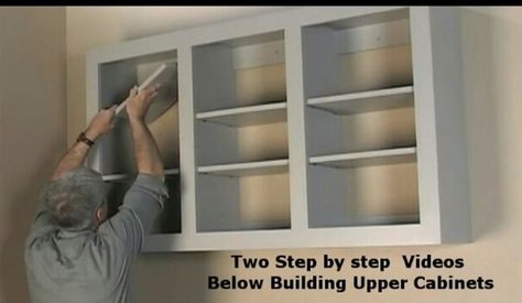 How to Build a Cabinet: 15 Steps (with Pictures) - wikiHow Garage Gadgets, Kitchen Wall Storage Cabinets, Build Wall, Build Garage, Cabinet Building, Cabinet Construction, Wall Storage Cabinets, Kitchen Wall Storage, Wall Storage Shelves