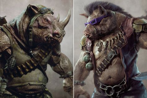 Bebop Rocksteady Ninja Turtles concept art Ninja Turtles 2014, Bebop And Rocksteady, Ninja Turtles 2, Teenage Mutant Ninja Turtles Movie, Ninja Turtles Movie, Bee Bop, Art Alien, Michael Bay, Teenage Mutant Ninja Turtles Art