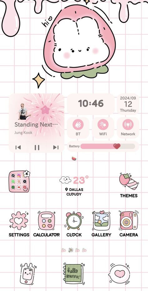 Samsung Theme S24ultra 💗🎀 Samsung Themes, Iphone Ideas, Galaxy Theme, Peach Blossoms, Samsung Galaxy S24, S24 Ultra, Phone Wallpapers, Cute Designs, Phone Wallpaper