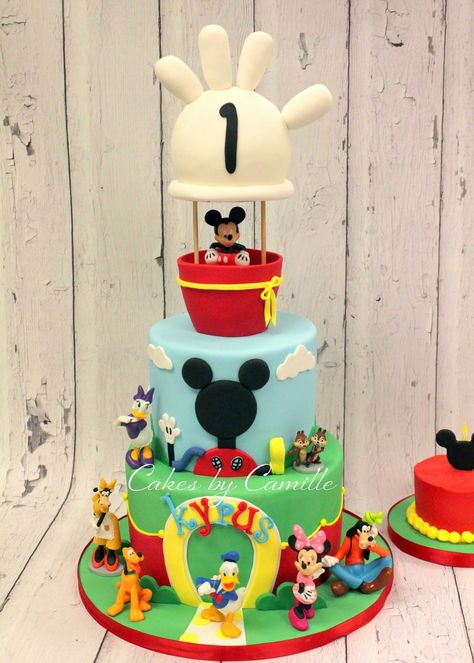 Mickey Mouse Clubhouse Birthday Party Cake, Mickey Clubhouse Cake, Mickey And Friends Birthday Cake, Birthday Cake Boys 2nd, Mickey Mouse 2nd Birthday Cake, Mickey Mouse Cake 1st Birthday, Mickey Mouse 1st Birthday Party Boy, Mickey And Friends Cake, Mickey Mouse Cakes