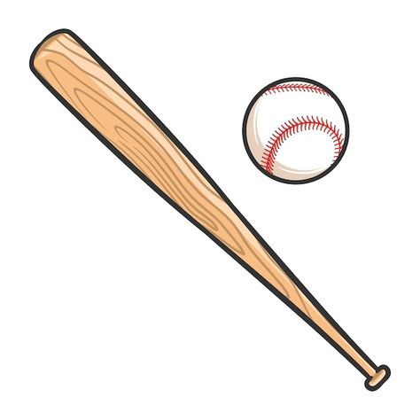 Softball Bat Drawing, Base Ball Drawing, How To Draw A Baseball Bat, Baseball Sketch, Baseball Bat Drawing, Baseball Drawing, Drawing Baseball, Baseball Illustration, Baseball Cartoon