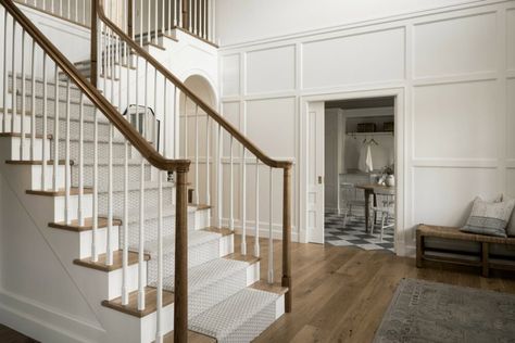 Seven Tips From A Heritage Remodel - Studio McGee Studio Mcgee Stairs, Classic Stairs Design, Stairway Makeover, Cozy Entryway, Mcgee Kitchen, Studio Mcgee Kitchen, Transitional Staircase, Foyer Stairs, The Mcgee Home