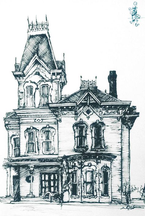 #gothic #style #church #house #cathedral #column #pointed #arches #art #sketch #drawing #architecture #England #weam #pen #manual #blue Nevermore Academy Drawing, Gothic House Drawing, Gothic Church Drawing, Victorian House Drawing, Gothic Architecture House, Architecture England, Victorian Gothic House, Gothic Architecture Drawing, Gothic Victorian House