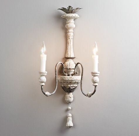 French Country Candle Wall Sconces, Bedroom Hallway Decor, Wall Mount Light, White Wood Wall, Wall Lights Living Room, Hal Decor, French Walls, Loft Decor, Wall Lamps Bedroom