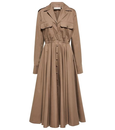 Cotton Shirt Dress, Midi Shirt Dress, Flared Skirt, Flare Skirt, Cotton Shirt, Fall In Love, Trench Coat, Saint Laurent, In Love