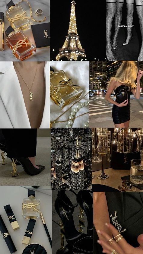 Rich Gold Aesthetic, Yves Saint Laurent Aesthetic, Saint Laurent Aesthetic, Ysl Girl, Ysl Aesthetic, Rich Women Lifestyle, Luxury Lifestyle Girly, Dark Feminine Aesthetic, Rich Women