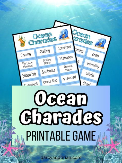 Ocean Birthday Games, Ocean Activity For Kids, Ocean Theme Party Games, Ocean Activities Kids, Under The Sea Games For Kids, Ocean Theme Games, Ocean Games For Kids, Ocean Scavenger Hunt, Ocean Themed Games