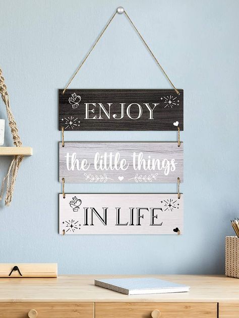 Multicolor  Collar  Wood  Wall Hangings Embellished   Home Decor Hanging Quotes, Wooden Wall Signs, Wooden Arrows, Wood Shop Projects, Diy Wood Signs, Wooden Wall Hangings, Wood Wall Hanging, Hanging Decorations, Small Wood Projects