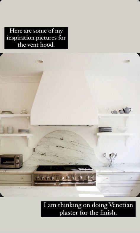 Stove Hood Cathedral Ceiling, Plastered Extractor Hood, Range Hood Shapes, Venetian Plaster Vent Hood, Stucco Vent Hood, Modern Vent Hood, Extractor Hood Ideas, Plaster Vent Hood, Plaster Range Hood