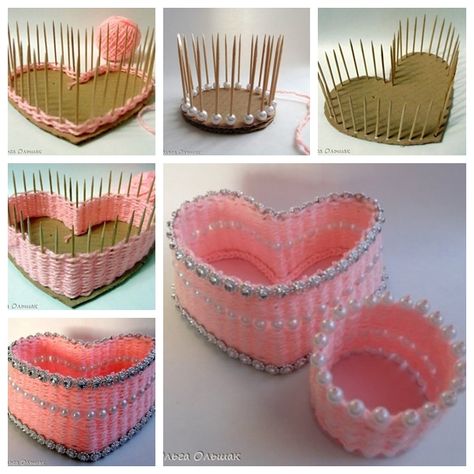 Cardboard Diy, Yarn Basket, Yarn Storage, Yarn Diy, Repurposed Furniture Diy, Diy Cardboard, Diy Storage Furniture, Storage Diy, Cardboard Crafts