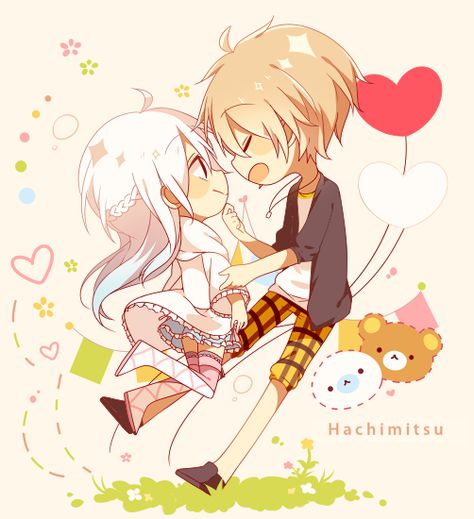 Hachimitsu by Meeluf on DeviantArt Chibi Blowing Kiss, Chibi Hug, Hug Reference, Moe Anime, Fun To Draw, Chibi Girl, Kawaii Chibi, Inspirational Artwork, Chibi Drawings