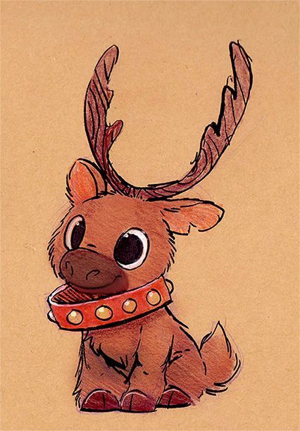 This is so cute and I think you had a good chrisme Reindeer Drawing, Christmas Drawings, Desen Realist, Siluete Umane, Cute Christmas Wallpaper, Wallpaper Tumblr, Daily Painting, Christmas Drawing, Reindeer Christmas