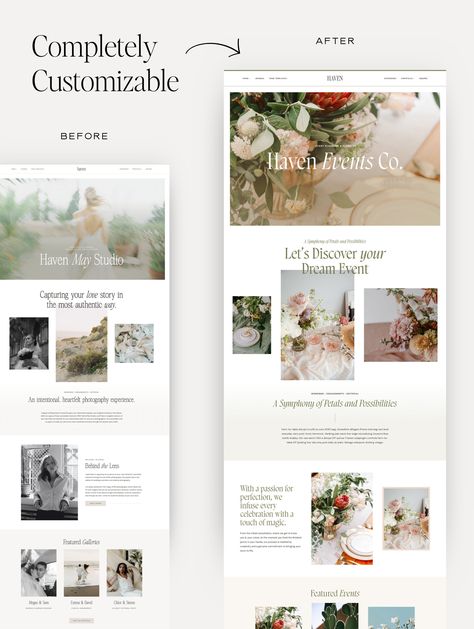 Wordpress Kadence Child Theme for Photographers Haven Minimalist, Modern, Elegant - Etsy Wordpress Templates, Squarespace Inspiration, Inspiration Board Design, Creative Web Design, Best Web Design, Unique Website, Web Layout Design, Web Layout, Web App Design