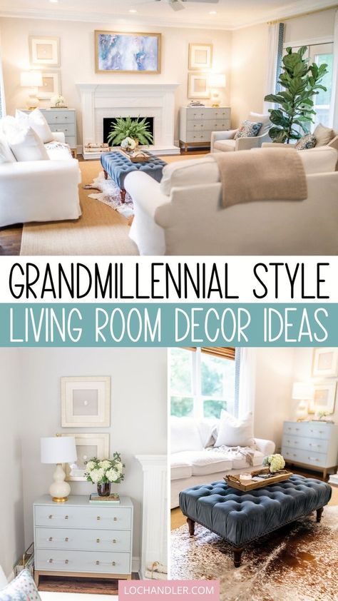 Infuse your living room with Classy Grandmillennial decor this season! Dive into our blog for inspiration on creating a timeless and sophisticated space. Copy these grandmillenial living room decor ideas to achieve the perfect balance of classic Southern home decor and modern elegance. Southern Chic Decor, Grand Millennial Style Home, Southern Grandmillenial Style, Modern Grand Millennial Decor, Grandmellinial Living Room, Southern Decorating Ideas, Grandmillenial Style Living Rooms, Grand Millennial Style Living Room, Grandmillennial Living Room