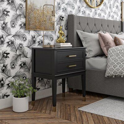 Office Adu, Nightstand Color, Black Bedside, Black End Tables, Dream Bedrooms, Cosmoliving By Cosmopolitan, Black Side Table, Primary Bedroom, Apartment Life