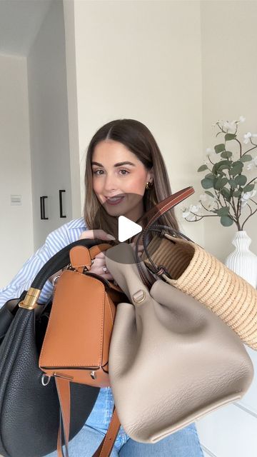 Jessie Willis on Instagram: "My most worn handbags 👜 my preferences for handbags are quiet luxury, no loud labels, good quality & price point, and neutral/wearable styles 

1. @polene_paris cyme mini 
2. @loewe Paula Ibiza raffia 
3. @songmont_official Luna regular
4. @loewe puzzle bag small (this classic is discontinued, the “edge” is the new version)
5. @polene_paris numero neuf regular taupe 

#capsulewardrobe #handbagcollection #fashiontips #stylestaple #springfashion #springstyle #neutralstyle #irishblogger #dubaiblogger" Polene Taupe Bag, Polene Cyme Mini Taupe, Polene Mini Cyme Bag, Songmont Luna Bag Outfit, It Bags 2024, Songmont Luna Bag, Quiet Luxury Bag, Polene Neuf Mini, Songmont Bag