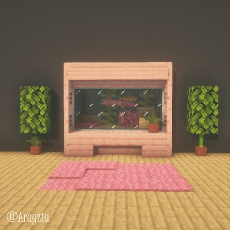 Inspo for Minecraft, Axolotl, Aquarium, Cute, Pink, Cottagecore, Gaming, Fish, Decoration, Interior, MC, Gaming, Videogames, Cherry Blossom Cute Minecraft Ideas Interior, Cute Minecraft Aquarium, Cute Room Minecraft, Minecraft Pink Bathroom, Easy Pink Minecraft House, Mincraft Idea Rooms, Minecraft Pink Kitchen Ideas, Minecraft Pink Living Room, Cute Pink Minecraft House Tutorial