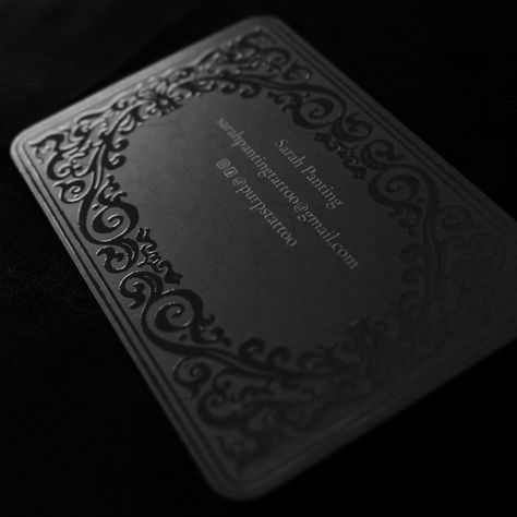 Gothic Business Cards, Black Business Cards, Black Business Card, Dream Business, Black On Black, We Are Love, Black Business, Design Reference, Tattoo Studio