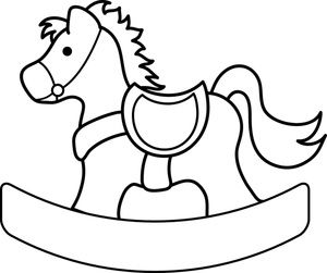 Kids Rocking Horse, Horse Template, Moldes Para Baby Shower, Felt Ornaments Patterns, Idee Cricut, Horse Coloring Pages, Toy Horse, Felt Patterns, Outline Drawings