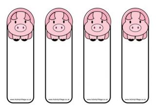 Pig Bookmarks Bookmarks To Print, Sheep Party, Animal Bookmarks, Farm Kids, Bookmark Craft, Shaun The Sheep, Cute Pig, Animal Illustrations, Three Little Pigs