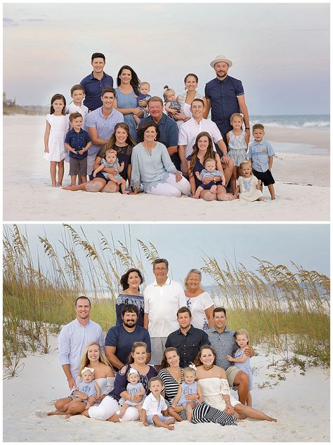 Beach Picture Clothing Ideas Family Pics, Beach Photo Attire Family, Beach Pictures Large Family, Mexico Beach Family Photos Outfits, Large Family Photo Outfits Beach, Beach Pictures Family Colors, Family Of 11 Photo Shoot, Outfits For Beach Photoshoot Family Pics, Family Of 7 Beach Pictures