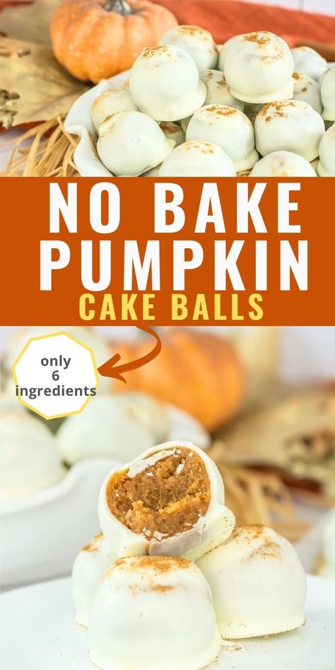 This no bake pumpkin cake ball recipe is a simple, but delicious fall dessert. You can make pumpkin cake balls with spice cake mix or pumpkin bread. These pumpkin cake balls with cream cheese are coated in white chocolate. Cake Ball Recipes Easy, Pumpkin Spice Cake Balls Easy, Spice Cake Balls Recipe, Pumpkin Pie Cake Balls, Pumpkin Cake Balls Recipe, Pumpkin Cake Balls Easy, Pumpkin Cream Cheese Balls, Pumpkin Cake Pops Recipe, Fall Cake Balls