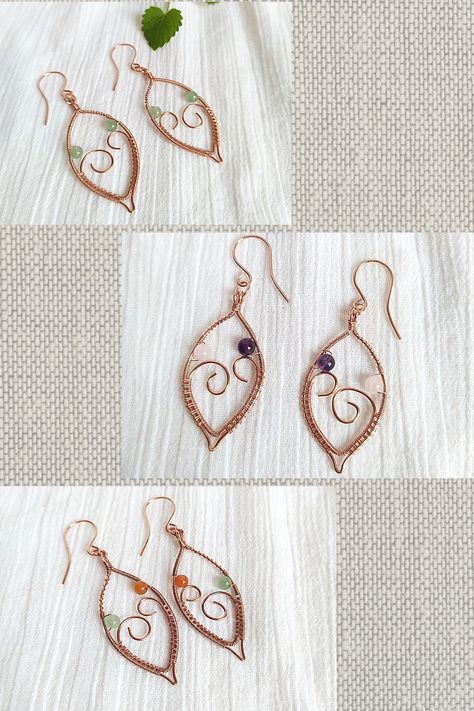 Jewelry Magic, Orange Aventurine, Aventurine Jewelry, Green Aventurine Stone, Aventurine Stone, Leaf Jewelry, Earrings Green, Wire Earrings, Curated Gifts