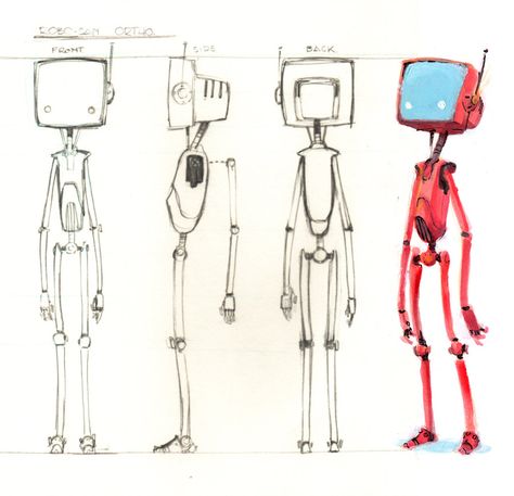 Robo-san ortho by sketcheth.deviantart.com on @deviantART Robot Turnaround, Character Blueprint, Turnaround Sheet, Body Draw, 3d Karakter, Character Turnaround, Character Model Sheet, Model Sheet, Robot Art