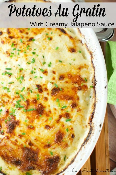 Creamy Jalapeno Sauce, Creamy Jalapeno, Jalapeno Sauce, Jalapeno Recipes, Vegetarian Bake, Potatoes Au Gratin, Sweet Moments, Thanksgiving Side Dishes, Potato Dishes