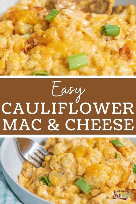 cauliflower mac & cheese Gluten Free Cauliflower Mac And Cheese, Frozen Cauliflower Mac And Cheese, Cauliflower Hamburger, Easy Cauliflower Mac And Cheese, Keto Mac And Cheese, Cheese Keto, Cauliflower Mac And Cheese, Gluten Free Sides Dishes, Easy Cauliflower