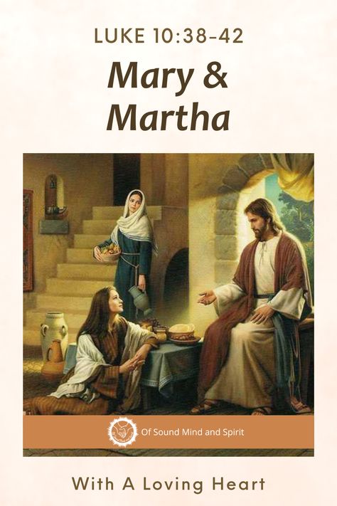 Luke's Gospel about Martha and Mary points out the importance of serving Jesus and each other with a loving heart. Gospel Of Luke, Mary And Martha, Womens Bible Study, Loving Heart, Sound Mind, Red Zone, Bible Knowledge, Catholic Faith, The Well